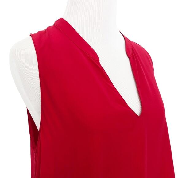 AMANDA UPRICHARD 100% Silk Charmeuse Flowy Red V-Neck Swing Dress Size S - Picture 2 of 9